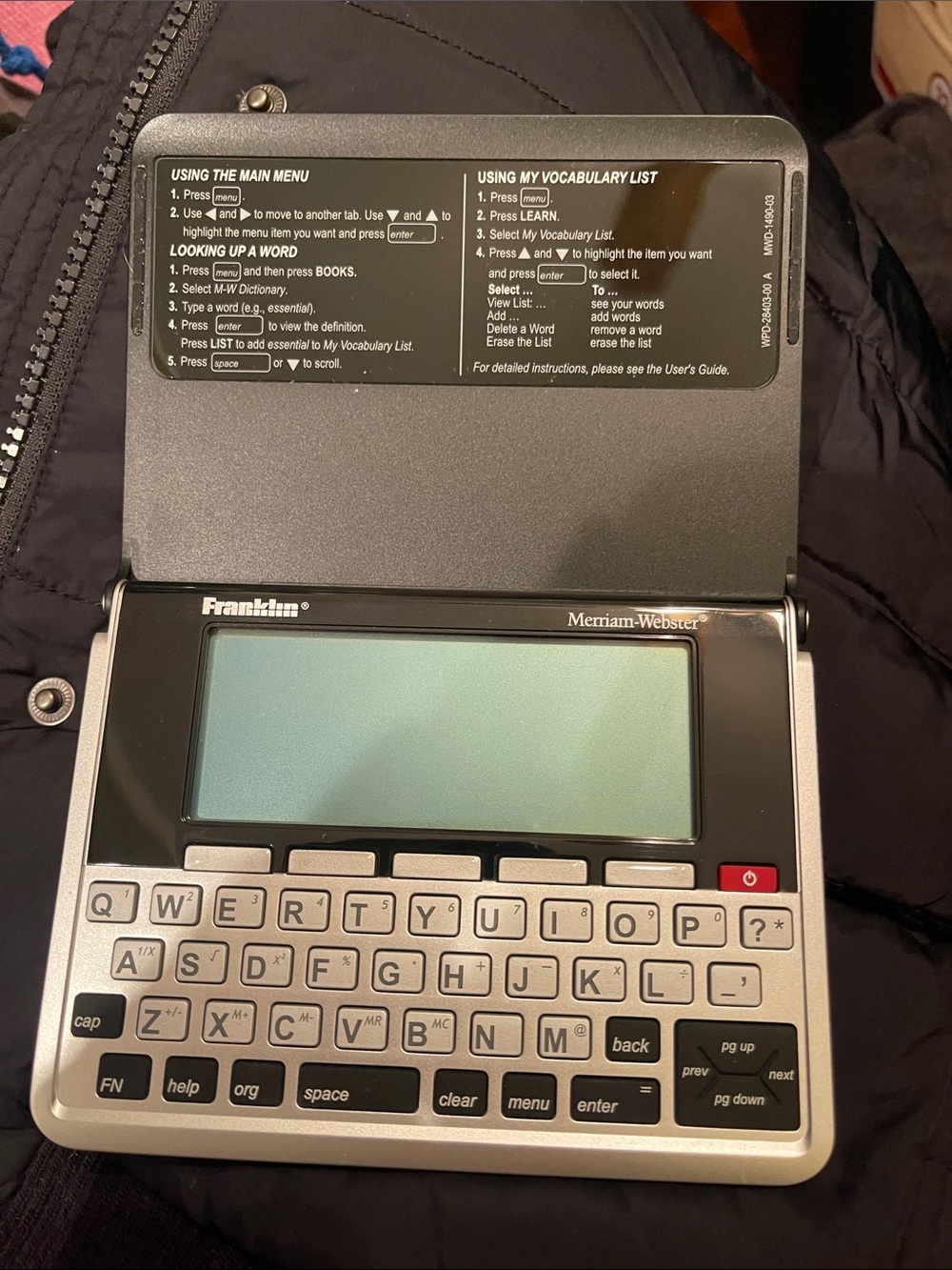 Franklin Merriam-Webster Electronic Dictionary - Silver